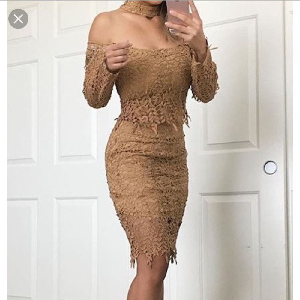 Lace Mocha 2pc Set - Picture 2 of 4